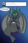  bat female fruit_bat goth green_hair hair mammal skidd solo teasing uberquest valmont_barlowe webcomic 