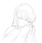  blush closed_eyes greyscale komi-san_wa_komyushou_desu komi_shouko long_hair mitsugu monochrome pullover simple_background sketch sleeping solo upper_body white_background 