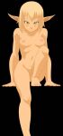2021 ankama areola bangs blonde_hair blush breasts cartoon_freckles colored cra elf evangelyne_(wakfu) feet female freckled_face freckles genitals goldloraque green_eyes hair hi_res humanoid humanoid_pointy_ears navel nipples not_furry nude official_art pink_areola pink_nipples pointy_ears pubes small_breasts small_nose solo stylized_pubes third-party_edit vulva wakfu