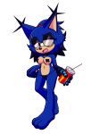 absurd_res accessory alpha_channel anthro barefoot big_breasts blue_body blue_fur breasts choker clothing clothing_pull eyewear fan_character feet felid feline female female_anthro fur glasses hair hair_accessory handwear hi_res jewelry lynx mammal mcdonald's necklace nipple_tape panties panty_pull pasties ponytail sega short_hair solo sonic_the_hedgehog_(series) tape thick_thighs underwear underwear_pull xxkenthewolfxx yellow_eyes