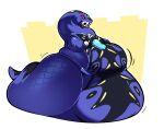 2021 after_vore anaconda anacondrai anthro belly big_belly big_tail black_body black_scales boa_(snake) boinae bone boot_(artist) bottom_heavy fangs fat_arms gem huge_belly huge_tail legless lego long_neck long_tail looking_at_viewer male moobs morbidly_obese morbidly_obese_anthro morbidly_obese_male ninjago obese obese_anthro obese_male overweight overweight_anthro overweight_male purple_body purple_eyes purple_scales pythor_(ninjago) reptile scales scalie segmented_body skeleton smile smiling_at_viewer snake snout solo tail teeth vore