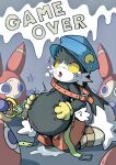 absurd_res ahegao ambiguous_gender anthro bandai_namco belly belly_inflation big_belly english_text festi3334 game_over gameplay_mechanics group hi_res inflation klonoa_(series) lagomorph leporid looking_pleasured magic male mammal moan rabbit ring solo text