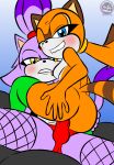 absurd_res aged_up anal anal_penetration anthro bite biting_lip blaze_the_cat blue_eyes breasts clothing duo felid feline female female/female female_penetrated female_penetrating female_penetrating_female fishnet_clothing fishnet_legwear fur furniture hand_on_butt hi_res legwear looking_at_viewer looking_pleasured mammal marine_the_raccoon multicolored_body multicolored_fur nipples on_sofa orange_body orange_fur penetration procyonid purple_body purple_fur raccoon seductive sega sex sex_toy sirjzau sofa sonic_the_hedgehog_(series) strapon yellow_eyes