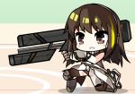  assault_rifle brown_hair chibi commentary girls_frontline gun holding holding_weapon m4_carbine m4a1_(girls_frontline) multicolored_hair rifle self_upload solo streaked_hair weapon yun 