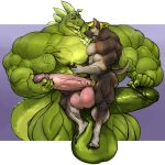  anthro balls big_balls canine duo erection foreskin_pull holding_penis huge_balls humanoid_penis hyper hyper_balls hyper_muscles hyper_penis lizard male male/male mammal muscular muscular_male nipple_pinch oldshep pecs penis pinch pubes reptile retracted_foreskin scalie size_difference smile uncut vein veiny_muscles 