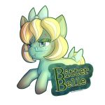  2016 bitter_belle blonde_hair blue_eyes bow_ribbon cub digital_drawing_(artwork) digital_media_(artwork) earth_pony equine eyewear female frown glasses hair horse mammal my_little_pony pony solo text yaoimeowmaster young 