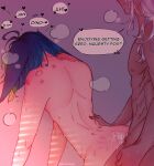  2boys all_fours anal back bite_mark bite_mark_on_neck bite_mark_on_shoulder commentary completely_nude cum cum_on_ass cum_on_body cyno_(genshin_impact) english_commentary english_text genshin_impact hand_on_another's_waist hickey highres long_hair male_focus male_penetrated mewmewti moaning multiple_boys nipples nude pectorals sex sex_from_behind sweat tighnari_(genshin_impact) twitter_username veins veiny_arms white_hair yaoi 
