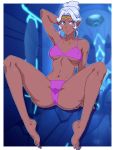  allura ass blue_eyes bra breasts daga dark_skin feet glasses navel nipples panties princess_allura short_hair spread_legs tagme toes underwear voltron voltron:_legendary_defender white_hair 