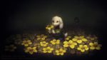  asriel_dreemurr boss_monster caprine child flower fur human long_ears mammal mylafox plant protagonist_(undertale) shadow undertale video_games white_fur young 