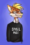  2017 anthro canine clothed clothing digital_media_(artwork) fox fur hair looking_at_viewer male mammal ryltar_(ryltar) simple_background sirdrunkmann1 smile solo 