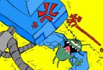 aquatic duo fangs female for_a_head isakiv karen_plankton machine male nickelodeon object_head plankton_(species) robot screen screen_face screen_head sheldon_j._plankton simple_background spongebob_squarepants teeth television_head yellow_background