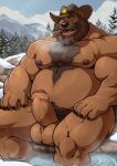 anthro arm_hair aroused aroused_face aroused_male aroused_smile balls barazoku bear beard beer_belly belly belly_hair belly_tuft biceps big_balls big_belly big_muscles big_pecs big_penis blue_sky body_hair breath brown_beard brown_body brown_chest_hair brown_clothing brown_eyebrows brown_facial_hair brown_fur brown_hair brown_hat brown_headwear brown_mustache brown_pubes brown_sideburns chest_hair chest_tuft cigar cigar_in_mouth cigar_smoke clothing cloud cloudy_sky cowboy cowboy_hat cowboy_hat_only erection eyebrows facial_hair flirting flirting_look flirting_with_viewer foot_in_water forest forest_background fur genitals grin grinning_at_viewer grisser hair hands_on_hips happy_trail hat hat_only headgear headgear_only headwear headwear_only hi_res hot_spring imminent_anal imminent_sex inviting inviting_to_sex inviting_viewer leg_hair legs_in_water looking_at_viewer male mammal manly mature_anthro mature_male mostly_nude mostly_nude_anthro mostly_nude_male mountain mountain_range musclegut muscular muscular_anthro muscular_arms muscular_male muscular_thighs mustache nature nature_background nipples nude object_in_mouth offering_sex offering_to_viewer outside overweight overweight_anthro overweight_male pecs penis plant presenting presenting_balls presenting_belly presenting_body presenting_pecs presenting_penis pubes scruffy_(scruffybeast) seducing_viewer seductive sheriff sheriff_badge sheriff_hat showing_off_muscles sideburns sitting sitting_on_ground skinny_dipping sky smile smiling_at_viewer smoke smoke_from_mouth smoking smoking_cigar snow solo spring thick_arms thick_eyebrows thick_thighs tough_guy tree tuft ursine water winter