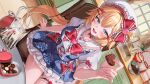  1girl :d akai_haato akai_haato_(snack-time_rebel) aqua_eyes artist_request beret blonde_hair blue_dress blush breasts chair chocolate dress dutch_angle feeding_viewer food frilled_shirt_collar frills game_asset hat heart_hairpin highres holding holding_chocolate holding_food hololive hololive_dreams indoors large_breasts long_hair looking_at_viewer non-web_source official_alternate_costume official_art on_chair one_side_up open_mouth puffy_short_sleeves puffy_sleeves self-datamine short_dress short_sleeves sitting smile solo very_long_hair virtual_youtuber white_hat 