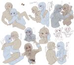  2girls ? ?? akiyama_mio arms_around_neck bass_guitar between_legs blush brown_eyes closed_mouth clothes_lift collared_shirt commentary_request drumsticks hairband hand_on_another's_face highres holding holding_another's_wrist holding_bass_guitar holding_drumsticks holding_instrument instrument k-on! long_hair multiple_girls neck_ribbon playing_drums playing_instrument purple_eyes ribbon sabashibachang sakuragaoka_high_school_uniform school_uniform shirt shirt_lift short_hair simple_background sitting sitting_on_lap sitting_on_person speech_bubble sweat tainaka_ritsu translation_request white_background yuri 