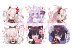  &gt;_&lt; :d :o ^_^ ahoge animal_ear_fluff animal_ears azur_lane bangs black_dress black_hair black_jacket black_ribbon blush cat_ears cat_mask closed_eyes covered_mouth crying dress eyebrows_visible_through_hair facing_viewer fang flying_sweatdrops gloom_(expression) hair_between_eyes hair_bun hair_ribbon hammann_(azur_lane) headgear heart highres jacket light_brown_hair long_hair looking_at_viewer mask mask_on_head multiple_girls nose_blush object_hug one_side_up open_mouth orange_eyes pomu_(pomu_me) prinz_eugen_(azur_lane) profile purple_eyes purple_hair ribbon side_bun smile sparkle stuffed_alicorn stuffed_animal stuffed_toy tears unicorn_(azur_lane) very_long_hair white_dress yamashiro_(azur_lane) 