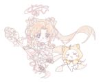  >_< 1girl absurdly_long_hair absurdres ahoge animal ankle_ribbon arm_bow arm_warmers artist_request back_bow bare_shoulders blonde_hair blush_stickers bow bow_earrings bowtie bubble_skirt cat chibi chinese_commentary cloak closed_mouth clothed_animal commentary_request cone_hair_bun dot_nose double_bun dreamtime_bestowed_(infinity_nikki) dress dress_bow ear_covers earrings floating_hair footwear_bow frilled_arm_warmers frills gift_art hair_bow hair_bun hair_ornament halo happy heart heart_hair_ornament highres holding holding_spoon hood hood_up hooded_cloak infinity_nikki jewelry large_bow layered_dress leg_ribbon light_blush long_hair looking_at_animal momo_(nikki) nikki_(series) oversized_object parted_bangs pink_arm_warmers pink_bow pink_bowtie pink_dress pink_halo pink_ribbon purple_eyes red_bow red_bowtie ribbon second-party_source shoes short_dress simple_background skirt sleeveless sleeveless_dress smile spoon tareme teaspoon traditional_bowtie twintails very_long_hair whiskers white_background white_bow white_cat white_dress white_shoes x_navel yellow_cloak 