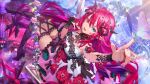  1girl :d artist_request asymmetrical_wings black_boots black_horns blue_eyes boots breasts bug butterfly crowd crystal_wings double_halo dress game_asset glowstick halo heterochromia highres hololive hololive_dreams hololive_english horns irys_(hololive) irys_(nephilim_sonority)_(hololive) large_breasts long_hair long_pointy_ears low-tied_long_hair midair non-web_source official_alternate_costume official_art open_mouth penlight_(glowstick) pink_eyes pointy_ears purple_hair self-datamine short_dress sidelocks sleeveless sleeveless_dress smile solo star-shaped_pupils star_(symbol) star_halo symbol-shaped_pupils very_long_hair virtual_youtuber white_dress wings 