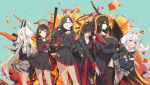  6+girls ahoge anti-materiel_rifle anzio_ironworks_20mm_rifle armband assault_rifle black_choker black_hair black_sailor_collar black_serafuku black_skirt black_thighhighs black_wings blue_archive blue_hair bolt_action bullpup choker closed_eyes double-barreled_shotgun em-2 explosion explosion_background feathered_wings grey_skirt gun hair_ornament hairclip halo hasumi_(blue_archive) head_wings ichika_(blue_archive) lever_action long_hair long_skirt long_sleeves looking_at_viewer low_wings mashiro_(blue_archive) melting_halo miniskirt multiple_girls neckerchief official_art open_mouth p14_enfield pleated_skirt pump_action purple_eyes purple_halo red_armband red_eyes red_halo red_neckerchief reisa_(blue_archive) rifle sailor_collar school_uniform serafuku short_hair shotgun side_slit sig_mcx sig_sauer single_head_wing skirt sniper_rifle standard_manufacturing_dp-12 star_(symbol) star_hair_ornament suzumi_(blue_archive) thighhighs tomari_(veryberry00) tongue tongue_out tsurugi_(blue_archive) twintails very_long_hair weapon white_hair winchester_model_1887 wings 