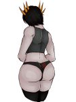  2018 big_butt black_hair butt cacodemon clothed clothing demon doom girly hair horn horned_humanoid humanoid legwear male merdoc_(russianretard1488) not_furry panties partially_clothed rear_view russianretard1488_(pumpkin) stockings thick_thighs underwear video_games wide_hips 