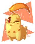  2018 blush chikorita digital_drawing_(artwork) digital_media_(artwork) feral hi_res leaf looking_at_viewer nintendo one_eye_closed outline pok&eacute;mon pok&eacute;mon_(species) shiny_pok&eacute;mon small_tail solo sparkles splatterparrot tongue tongue_out video_games wink 