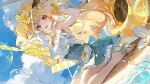  1girl :d artist_request blonde_hair breasts clam flower frills game_asset gem hat highres holding holding_water_gun hololive hololive_dev_is hololive_dreams jewelry long_hair looking_at_viewer musical_note necklace non-web_source official_alternate_costume official_art otonose_kanade otonose_kanade_(breezy_smile_chords) pearl self-datamine shoes smile solo star_(symbol) straw_hat sunflower teeth toes tongue upper_teeth_only virtual_youtuber water_gun white_shoes yellow_eyes yellow_flower yellow_hat 