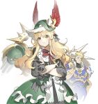  1boy 1girl :< adeptus_astartes armor blonde_hair brother_and_sister chinese_commentary commentary_request crossed_arms dress frilled_dress frills genderswap genderswap_(mtf) green_eyes helmet highres laurel_crown lion_el'jonson long_hair ore_no_imouto_ga_konna_ni_kawaii_wake_ga_nai power_armor primarch red_ribbon ribbon roboute_guilliman shinnasuka025 siblings warhammer_40k white_background winged_helmet 
