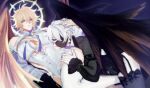  2boys arm_belt artist_name asymmetrical_wings bare_shoulders belt black_belt black_dress black_mask black_sclera black_thighhighs blonde_hair bow closed_mouth collarbone colored_sclera commentary cosplay cowboy_shot cracked_skin crossdressing crossdressing_(mtf) detached_sleeves dress dual_persona feathered_wings feet_out_of_frame fingernails frills garter_straps hair_between_eyes half-closed_eye halo halo_behind_head hand_on_another's_head hand_on_another's_thigh headpat highres honkai:_star_rail honkai_(series) large_pectorals long_hair_between_eyes long_sleeves male_focus mask mihoyo mismatched_wings mouth_mask multiple_boys one_eye_covered orange_eyes pale_skin pectorals phainon_(flame_reaver)_(honkai:_star_rail) phainon_(honkai:_star_rail) phainon_(khaslana)_(honkai:_star_rail) remielle_dan remielle_dan_(cosplay) remielle_dan_(moonlight_whispers) see-through_clothes see-through_dress see-through_mask selfcest short_dress short_hair sleeveless sleeveless_dress star_(sky) star_(symbol) star_print starry_sky_background tassel thick_thighs thighhighs thighs white_bow white_dress white_eyes white_hair white_sleeves white_thighhighs wide_sleeves wings yaoi yellow_halo youn_(enden) zenless_zone_zero 