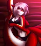  anthro bra breasts clothed clothing female fish hair looking_at_viewer marine panties shark smile solo underwear voluptuous wide_hips xaenyth 