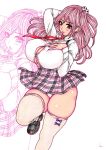  1girl breasts dead_or_alive dead_or_alive_5 honoka_(doa) huge_breasts kyo pink_hair school_uniform 