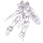  beam_rifle commentary_request earth_federation energy_gun gundam gundam_0083 gundam_gp-03_stamen holding holding_energy_gun holding_weapon mecha mecha_focus mobile_suit monochrome no_humans nyaou robot science_fiction shield sketch solo v-fin weapon white_background zero_gravity 