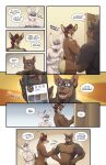 7_panel_comic abs absurd_res anthro awkward balls big_butt biped black_text blake_harper_(thepurp) brown_body brown_fur butt canid canine canis casual_nudity cervine comic confusion deer dialogue digital_media_(artwork) dobermann domestic_dog electronics english_text exclamation_point finn_(thepurp) foreskin fur genitals green_eyes group hair hand_mirror hands_on_hips hi_res holding_object humanoid_genitalia humanoid_penis instagram lagomorph leporid locker locker_room luca_(thepurp) male mammal mirror muscular muscular_male nipples nude nude_anthro nude_male open_mouth pecs penis phone pinscher purple_hair question_mark rabbit sika_deer smile social_media social_nudity speech_bubble standing text thepurp trio white_balls white_body white_fur