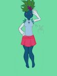  anthro barefoot clothing female flora_fauna i-am-that-japanesse nintendo oddish plant plant_hair pok&eacute;mon pok&eacute;mon_(species) ponytail shirt skirt tank_top video_games wave 