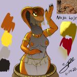 1:1 2025 4_fingers anthro apode areola armband bangle belly_dancer big_breasts bottomwear breasts christina_piercing claws clothed clothing cobra countershade_face countershade_neck countershade_scales countershade_torso countershading dancing dated digital_drawing_(artwork) digital_media_(artwork) draconcopode egyptian_cobra elapid_(snake) eyelashes face_veil female finger_claws fingers flat_colors front_view genital_piercing genitals gold_(metal) gold_jewelry gold_necklace gold_piercing grey_body grey_claws grey_countershading grey_outer_labia grey_scales grey_vulva hi_res humanoid_genitalia humanoid_hands humanoid_vulva ineffective_clothing innie_vulva jewelry legless long_neck looking_at_viewer miniskirt multicolored_body multicolored_scales naga narrowed_eyes navel necklace nipple_pendant nipple_piercing nipple_ring nipples non-mammal_breasts non-mammal_nipples orange_areola orange_body orange_nipples orange_scales piercing plump_labia portrait procreate_(artwork) pupils raised_arm reference_image reptile ring_piercing scales scalie serpentine signature simple_background skirt skirt_only smile smiling_at_viewer snake snake_hood snake_naga snout solo spe three-quarter_portrait topless topless_anthro topless_female translucent translucent_bottomwear translucent_clothing translucent_skirt translucent_veil true_cobra two_tone_body two_tone_scales veil ventral_scales vulva vulva_piercing wide_hips yellow_eyes