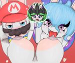 2026 6:5 absurd_res adobe_photoshop_(artwork) amethyst_(gem) anthro areola big_breasts black_facial_hair black_hair black_mustache blue_clothing blue_eyes blue_hair blue_overalls blush blushing_profusely breasts button_(fastener) clothed clothed_anthro clothed_female clothed_male clothing colored crossover digital_drawing_(artwork) digital_media_(artwork) disembodied_head dress edge_(mario_plus_rabbids) eyebrows eyelashes facial_hair fangs female female_anthro first_person_view frown fur gem ghost gradient_background green_eyebrows green_hair green_outline group group_sex hair half-closed_eyes hands_on_lap heart_symbol hearts_around_head hi_res holding_breast hybrid lagomorph licking lidded_eyes light lighting long_ears long_hair looking_at_viewer looking_down looking_pleasured looking_up looking_up_at_viewer male male/female male/male male_anthro mammal mario_bros mario_plus_rabbids_kingdom_battle mario_plus_rabbids_sparks_of_hope midnite_(mario_plus_rabbids) mitten_hands multicolored_body multicolored_clothing multicolored_dress multicolored_eyes multicolored_hair mustache narrowed_eyes nintendo nipple_fetish nipple_lick nipple_play nipple_suck nipples noseless nude nude_anthro nude_female open_frown open_mouth open_smile outline overalls pink_areola pink_nipples pupil purple_clothing purple_dress purple_ear_piercing purple_eyelids purple_eyes rabbid rabbid_mario raving_rabbids rayman_(series) red_background red_tongue sex shaded sharp_teeth simple_background skywater smile smiling_at_viewer spark_hunter spiky_hair spirit sucking tan_body tan_eyelids tan_inner_ear tan_skin teeth thick_eyebrows thick_eyelashes threesome tongue trio two_tone_body two_tone_eyes two_tone_hair ubisoft white_body white_eyes white_fur white_sclera