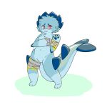 1:1 alpha_channel ambiguous_gender anthro aquatic bandage bandaged_arm bandaged_leg blood blue_body blue_fur blue_pawpads bodily_fluids casualties:_unknown chest_tuft colored_blood facial_tuft fish_tail fur gunsawian hi_res multicolored_body multicolored_fur neri_(artist) pawpads pink_eyes roza_(gunsawian) solo spikes spikes_(anatomy) tail thick_tail tuft two_tone_body two_tone_fur unusual_blood unusual_bodily_fluids yellow_blood