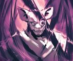 2026 anthro at_(artofkurzweil) big_ears canid clothed clothed_anthro clothed_male clothing digital_drawing_(artwork) digital_media_(artwork) empty_eyes eyewear front_view furrowed_eyebrows glasses half-length_portrait hi_res kingarthur_i looking_at_viewer male male_anthro mammal pointy_ears portrait rectangular_glasses restricted_palette sharp_teeth shirt snout solo teeth tongue_showing topwear wearing_glasses