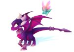  arthropod claws collar cynder dragon duo fan_character horn insect jewelry membranous_wings nicholas_kole purple_scales reptile scales scalie smile spyro_the_dragon tail_blade video_games western_dragon wings 