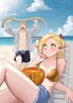 2026 5_fingers ambient_sealife arms_bent athletic athletic_male beach bent_legs biped blonde_hair blue_bottomwear blue_clothing blue_eyes blue_shorts blush bottomwear bra brown_bra brown_clothing brown_eyes brown_underwear chair clothed clothing cloud coat collarbone colored day delicious_in_dungeon denim denim_bottomwear denim_clothing denim_shorts digital_media_(artwork) digital_painting_(artwork) disembodied_tentacle drinking drinking_straw duo elemental_creature elf excited female fingers flora_fauna food fruit furniture green_eyes hair happy hi_res holding_tentacle human humanoid humanoid_face humanoid_pointy_ears koolaidbois laios_touden light long_hair looking_at_viewer male mammal marcille_donato navel open_clothing open_coat open_mouth open_topwear painting_(artwork) pecs plant pointy_ears pumpkin raised_arms raised_leg recliner reclining sea seaside shaded short_hair shorts sky smile soft_shading sunlight teal_sky teeth tentacles tongue topwear underwear walking water white_clothing white_coat white_topwear
