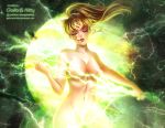  1girl bishoujo_senshi_sailor_moon breasts brown_hair cloed_eyes henshin hips kino_makoto lighting long_hair magic magical_girl makoto_kino moon planet sailor_jupiter sexy transformation 