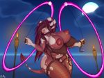  2018 anthro belly big_breasts big_lips bovine breasts cattle clothing cloud facial_piercing female fire fire_spinning fishnet fur garter hair holding_object horn huge_breasts huge_hips invalid_color invalid_tag legwear lingerie lips mammal moon night nipples nisha_(mixideer) nose_piercing nose_ring open_mouth piercing pink_fur randt sea simple_background spots surprise thick_thighs tiki_torch torch voluptuous wardrobe_malfunction water white_spots wide_hips 
