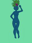  :3 anthro anthrofied armless barefoot breasts female flora_fauna green_background i-am-that-japanesse nintendo nude oddish plant plant_hair pok&eacute;mon pok&eacute;mon_(species) ponytail pussy simple_background solo video_games wave 