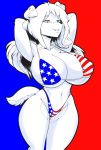  anthro beauty_mark big_breasts bikini breasts canine cleavage clothed clothing diana_(thecon) dog female huge_breasts mammal nipple_bulge swimsuit thecon 