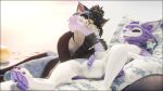 3d_(artwork) absurd_res animal_genitalia animal_penis anthro balls beach big_balls big_flare big_penis black_body black_scales blender_(artwork) blue_body blue_fur bodily_fluids deuzear digital_media_(artwork) duo equine_genitalia equine_penis erection eyes_closed fur genital_fluids genitals hair hi_res huge_penis licking lill_esp lill_espion lying male masturbation nude oral outside paws penile penis penis_lick purple_body purple_fur purple_hair resting saliva saliva_string sand scales seaside sex smile tongue white_body white_fur
