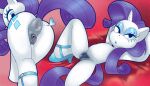 1_horn 2026 anthro anthrofied anus blue_clothing blue_eyelids blue_eyes blue_footwear blue_lips blue_shoes butt clothing cutie_mark dogma equid equine equine_anus eyelashes female female_anthro flat_chested footwear footwear_only friendship_is_magic fur genitals glistening glistening_eyes grey_anus grey_vulva hair hairy_vulva hands_behind_head hasbro heart_symbol hi_res high_heels hooves horn humanoid_genitalia humanoid_vulva lips long_hair lying mammal markings mole_(marking) mole_on_butt mostly_nude my_little_pony mythological_creature mythological_equine mythology on_back pubes puffy_anus pupil purple_hair purple_pubes purple_tail rarity_(mlp) semi-anthro shoes shoes_only solo tail unicorn unicorn_horn vulva white_body white_fur white_horn