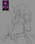  abs anthro blush breasts clothed clothing deltarune female hair krekk0v muscular muscular_female reptile scalie solo susie_(deltarune) sweat undertale video_games 