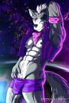  abs anthro armpit_hair body_hair bulge canine clothed clothing happy_trail hi_res iudicium86 male mammal muscular muscular_male nintendo nipple_piercing nipples piercing science_fiction solo star_fox underwear vest video_games wolf wolf_o&#039;donnell 