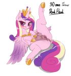  2018 anatomically_correct anatomically_correct_pussy anus blush clitoris dankflank english_text equine feathered_wings feathers female feral friendship_is_magic fur hi_res horn looking_at_viewer mammal my_little_pony nipples presenting princess_cadance_(mlp) pussy seductive simple_background smile solo spread_legs spreading teats text white_background winged_unicorn wings 