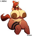  anthro big_breasts breasts canine catalina_(zeromccall) female hair hair_over_eye huge_breasts looking_at_viewer mammal nipples nude slightly_chubby smile solo superix thick_thighs 