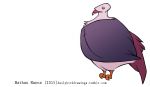  2015 ambiguous_gender avian beak biped bird cere_(feature) columbid digital_drawing_(artwork) digital_media_(artwork) eyes_closed feathered_wings feathers featureless_feet feral folded_wings full-length_portrait jamminbison pigeon pink_beak pink_pigeon portrait purple_tail purple_wings side_view simple_background solo standing tail_feathers toony url white_background winged_arms wings 