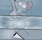  anthro asphyxiation cold comic drowning english_text ice lary_(yinller) male mammal mouse rodent solo text water yinller 